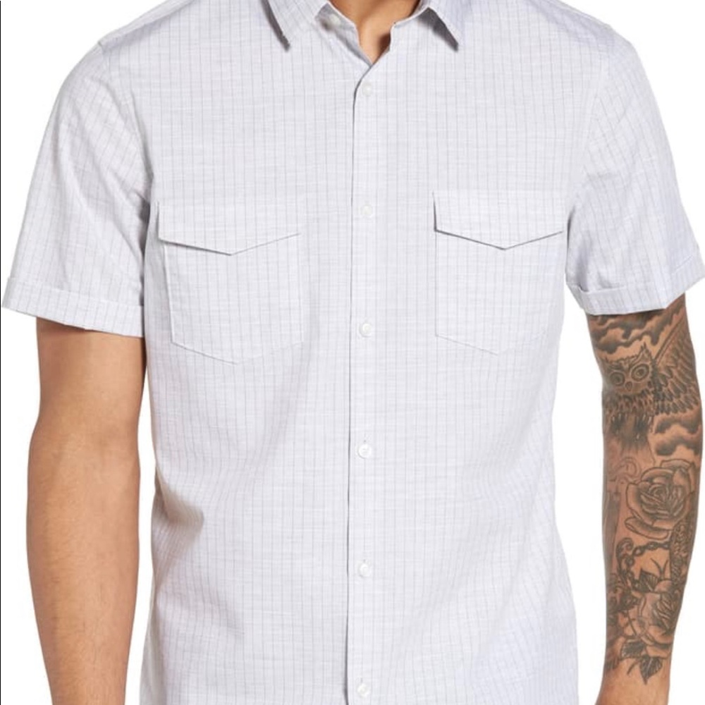 Striped Short Sleeve Button Up
